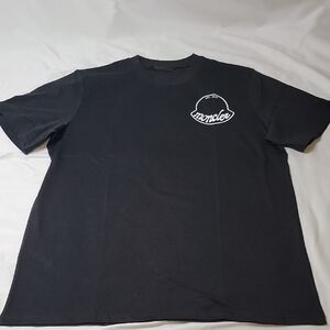 Moncler Black Short Sleeve T-Shirt with White Logo